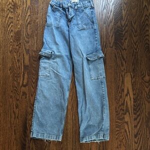 Abercrombie Kids Denim High Rise Wide Leg Pants